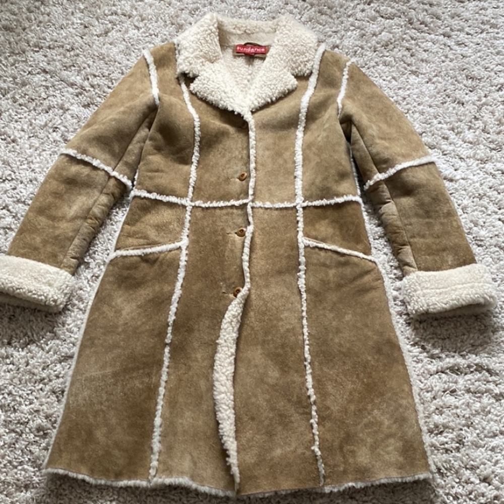SUNDANCE CATALOG SHEARLING COAT
